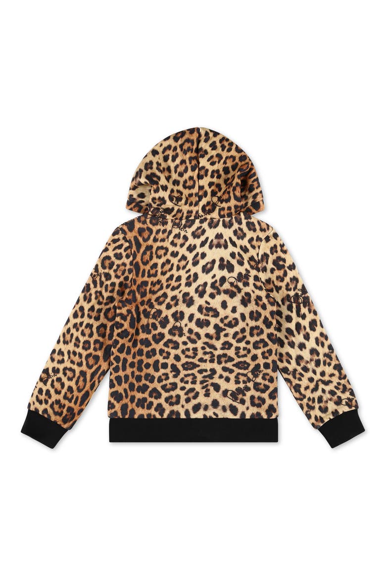 Hoodie Sweatjacket Leopard Girl, Alternate, color, leopard