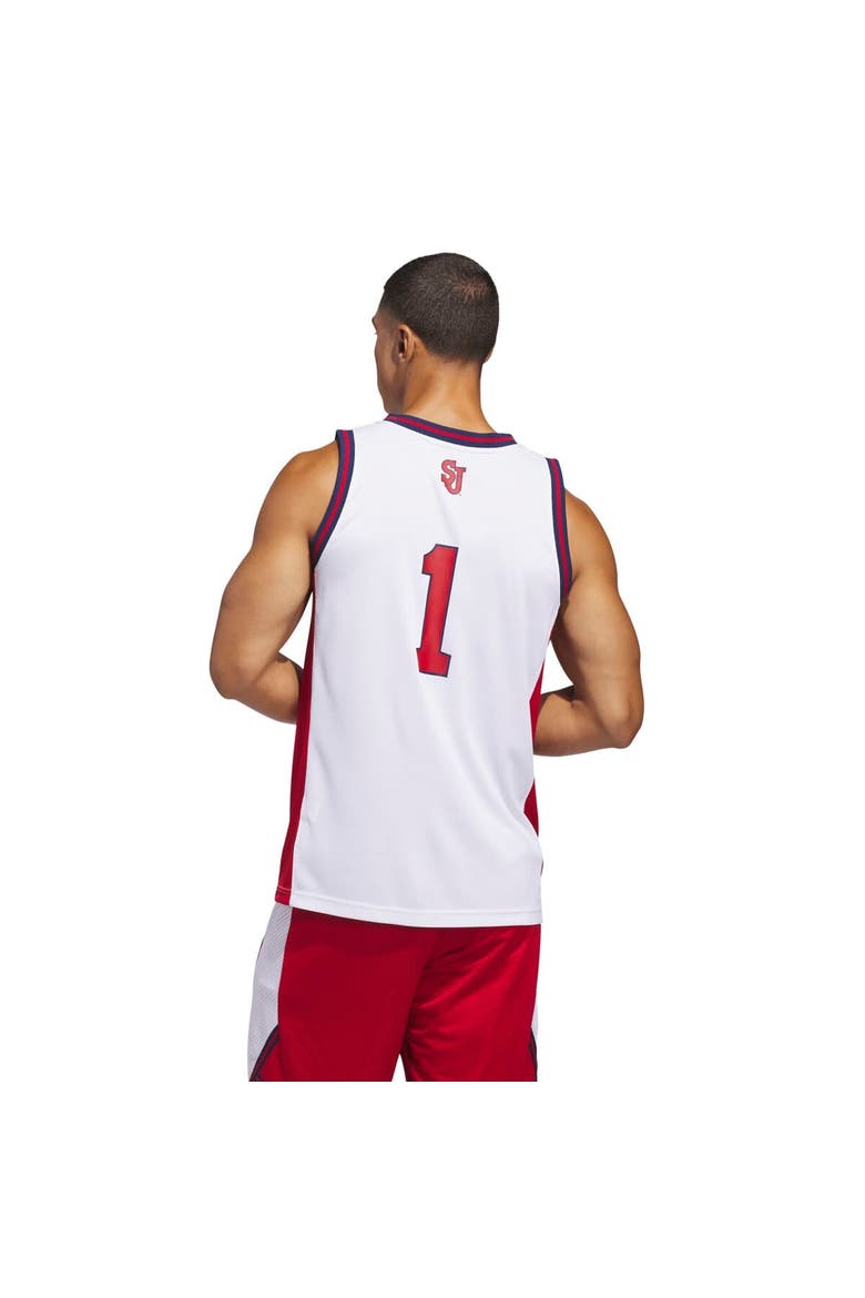 Men's adidas  White St. John's Red Storm Home Replica Basketball Jersey, Alternate, color, White