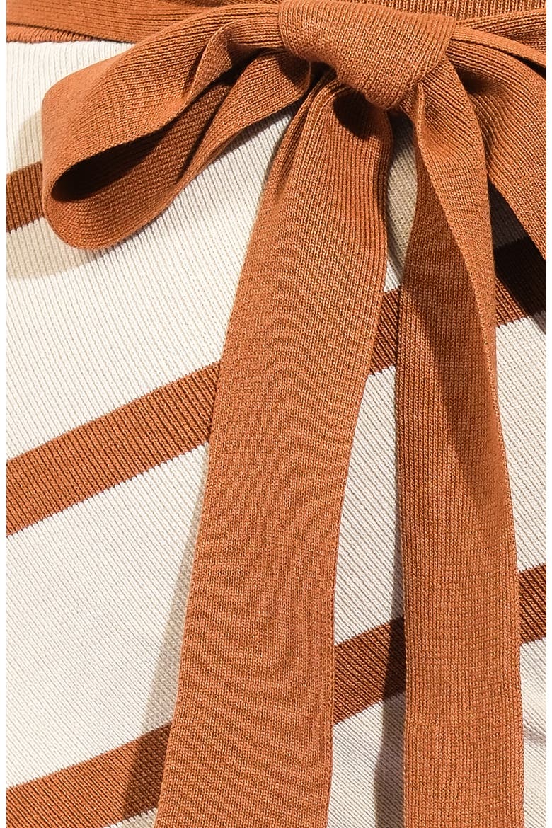 Striped Tie Waist Maxi Dress, Alternate, color, IVORY GOLDEN BROWN