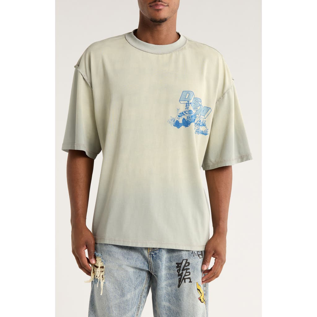 DIET STARTS MONDAY Hell on Wheels Graphic T-Shirt in Washed Grey  product