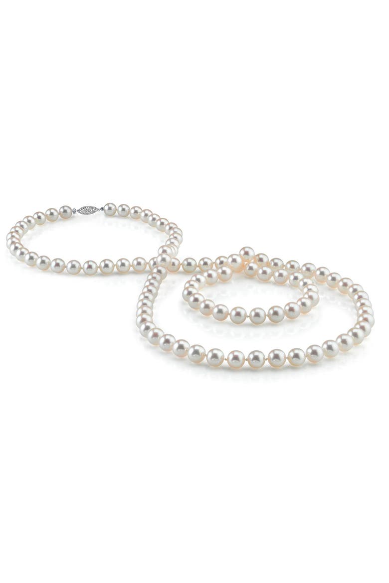 6.0-6.5mm Opera Length Japanese Akoya Pearl Necklace, Alternate, color, Sterling Silver Clasp