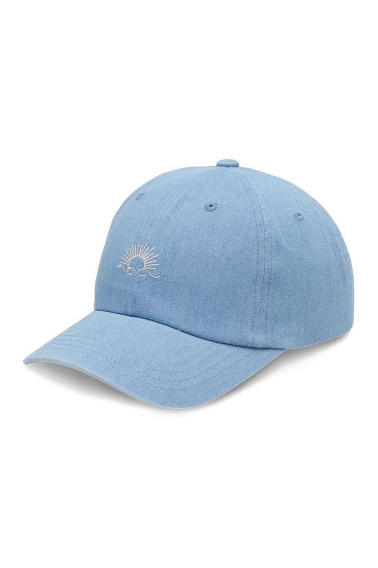 Embroidered Denim Peak Hat, Main, color, Light Wash/White Oak
