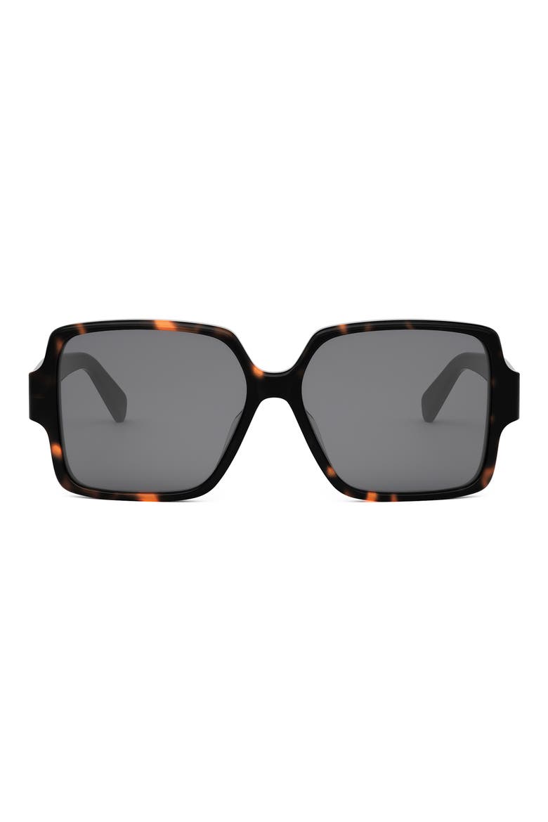 Triomphe 60mm Square Sunglasses, Main, color, DARK HAVANA / SMOKE