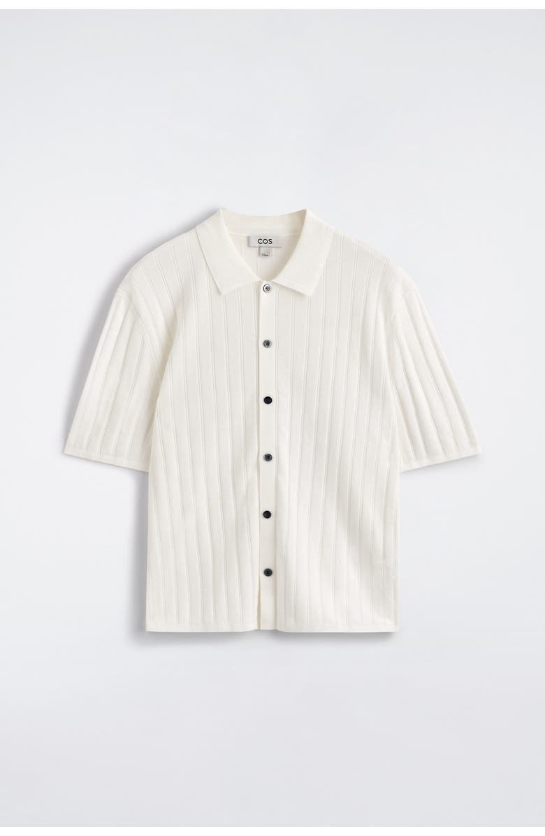 COS Ribbed-knit Cotton Shirt, Alternate, color, White