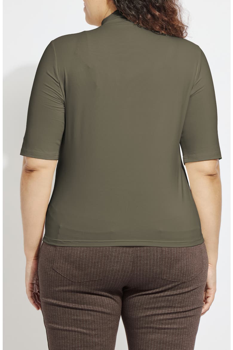 Clara Mock Neck Elbow Sleeve Top, Alternate, color, MOSSWOOD