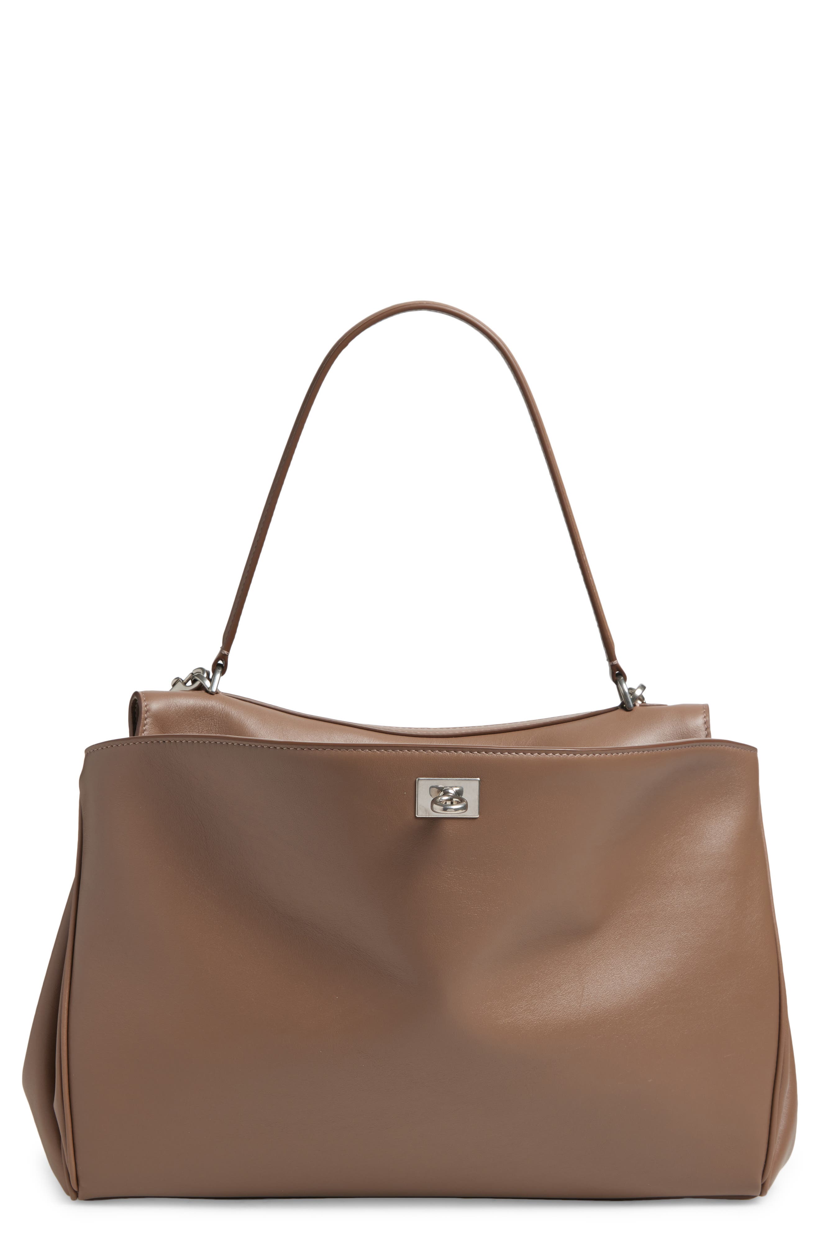 Balenciaga Medium Rodeo Leather Handbag, Main, color, 2509 Taupe