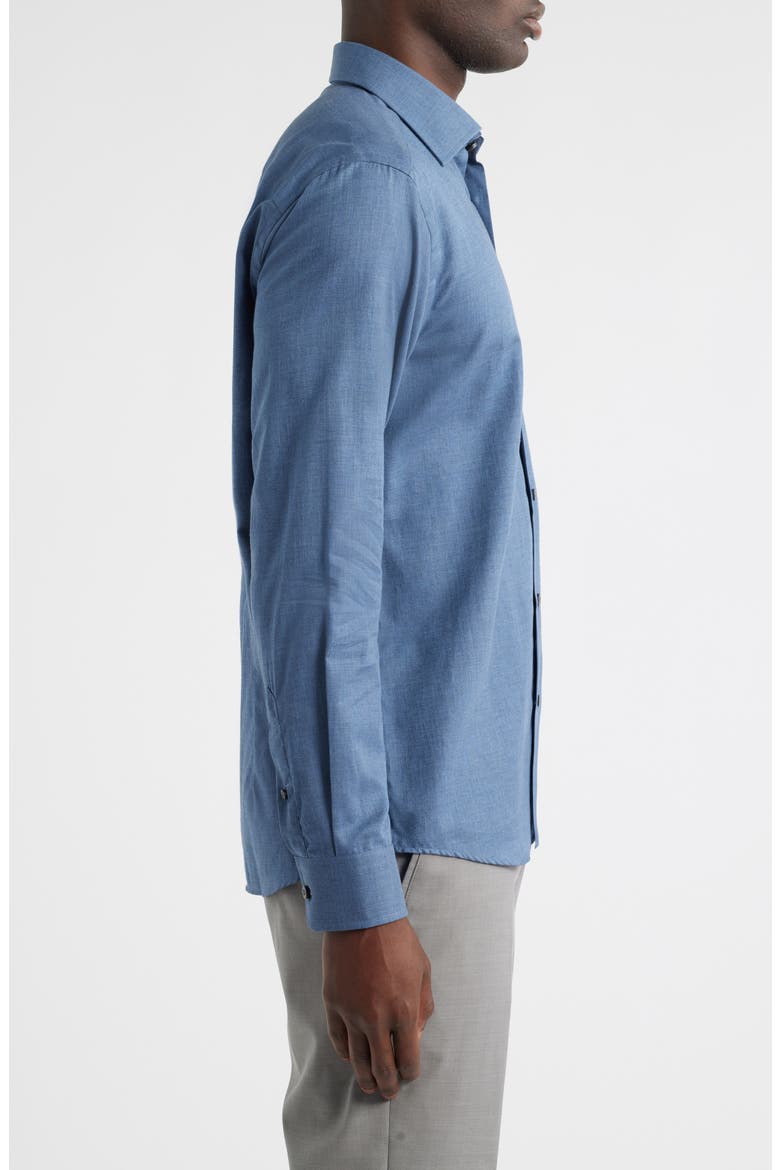 Leonard Cotton Button-Up Shirt, Alternate, color, BLUE