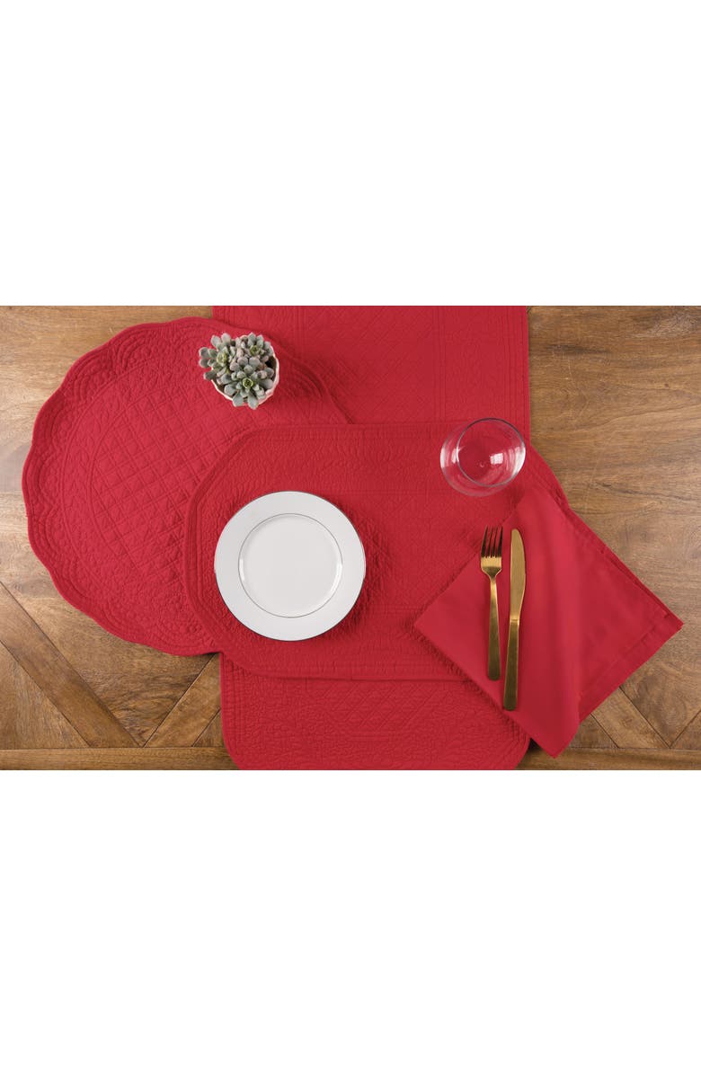 C&F Home Red Round July Fourth Placemats Set of 6, 17", Alternate, color, Red