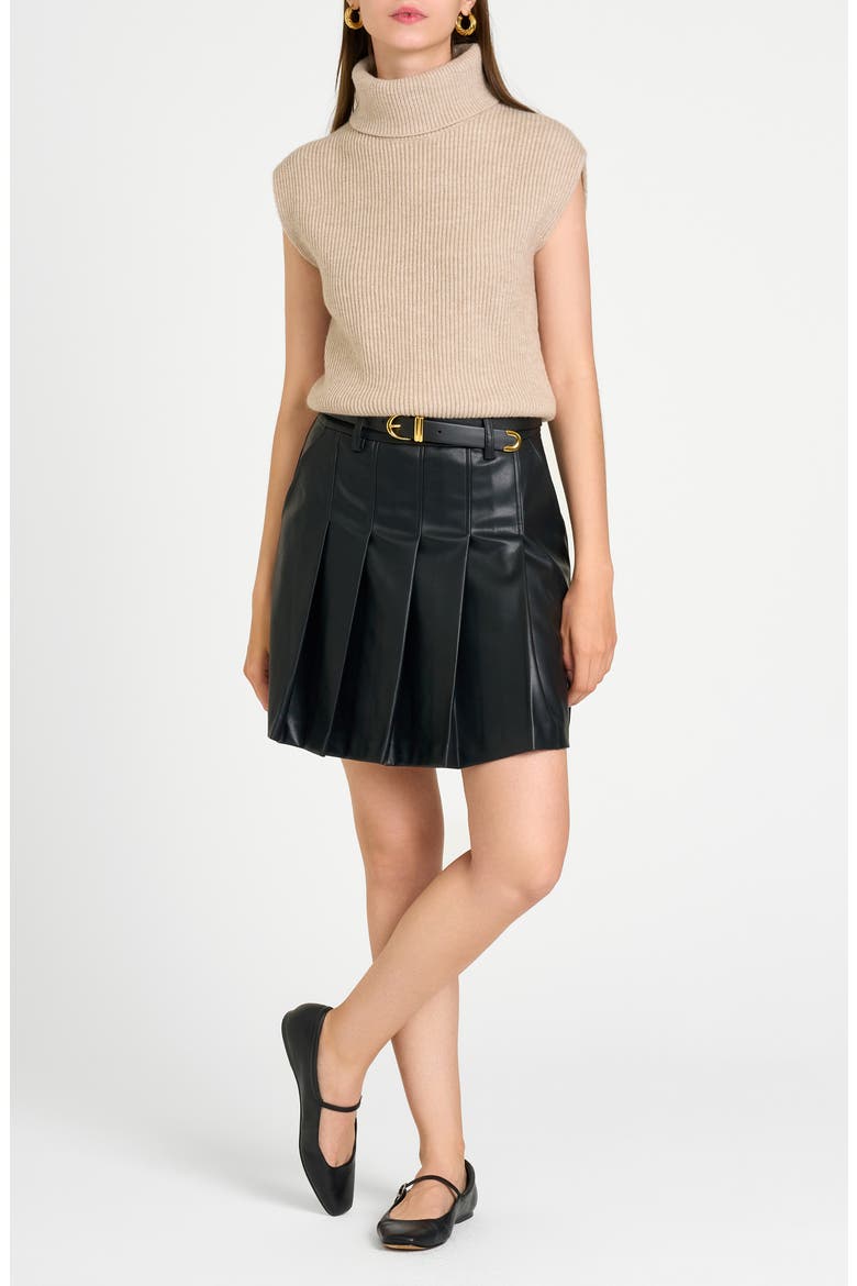 Kai Rib Cap Sleeve Turtleneck Sweater, Alternate, color, GRANITE