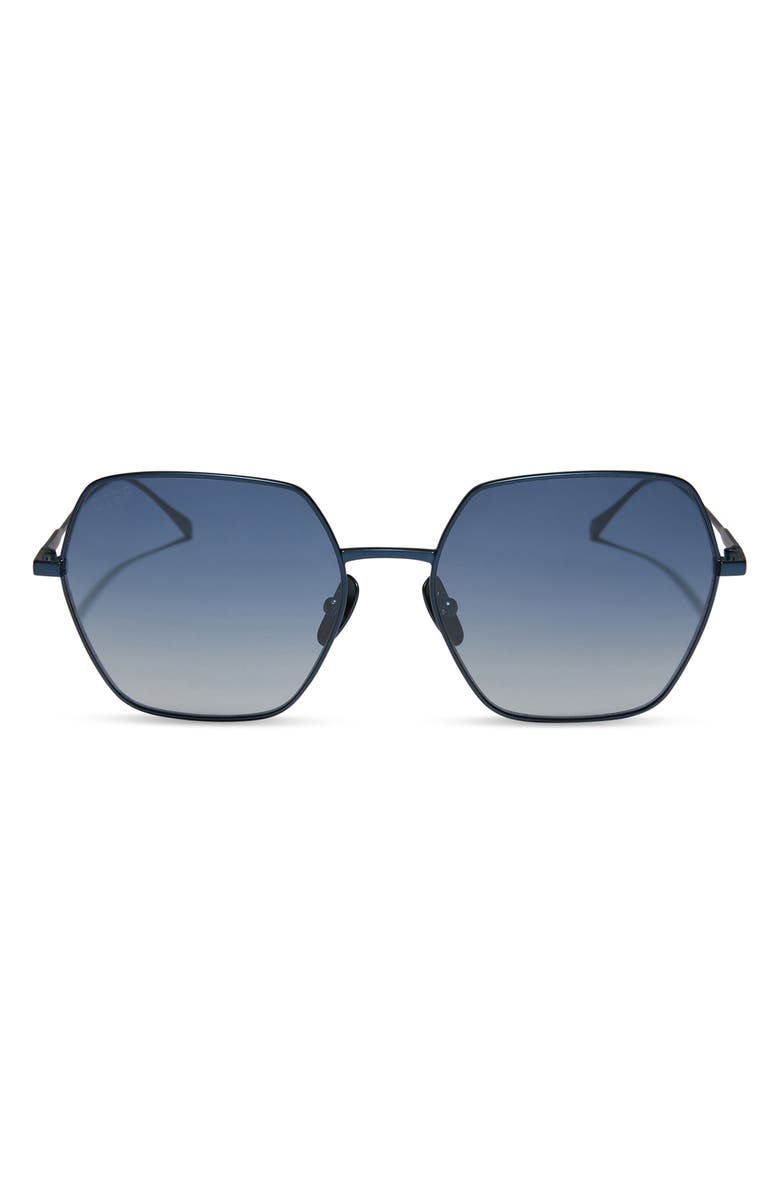 DIFF Harlowe 55mm Square Sunglasses, Alternate, color, Aegean Blue Flash