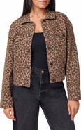 Scotch & Soda Leopard Print Oversized Crop Denim Jacket