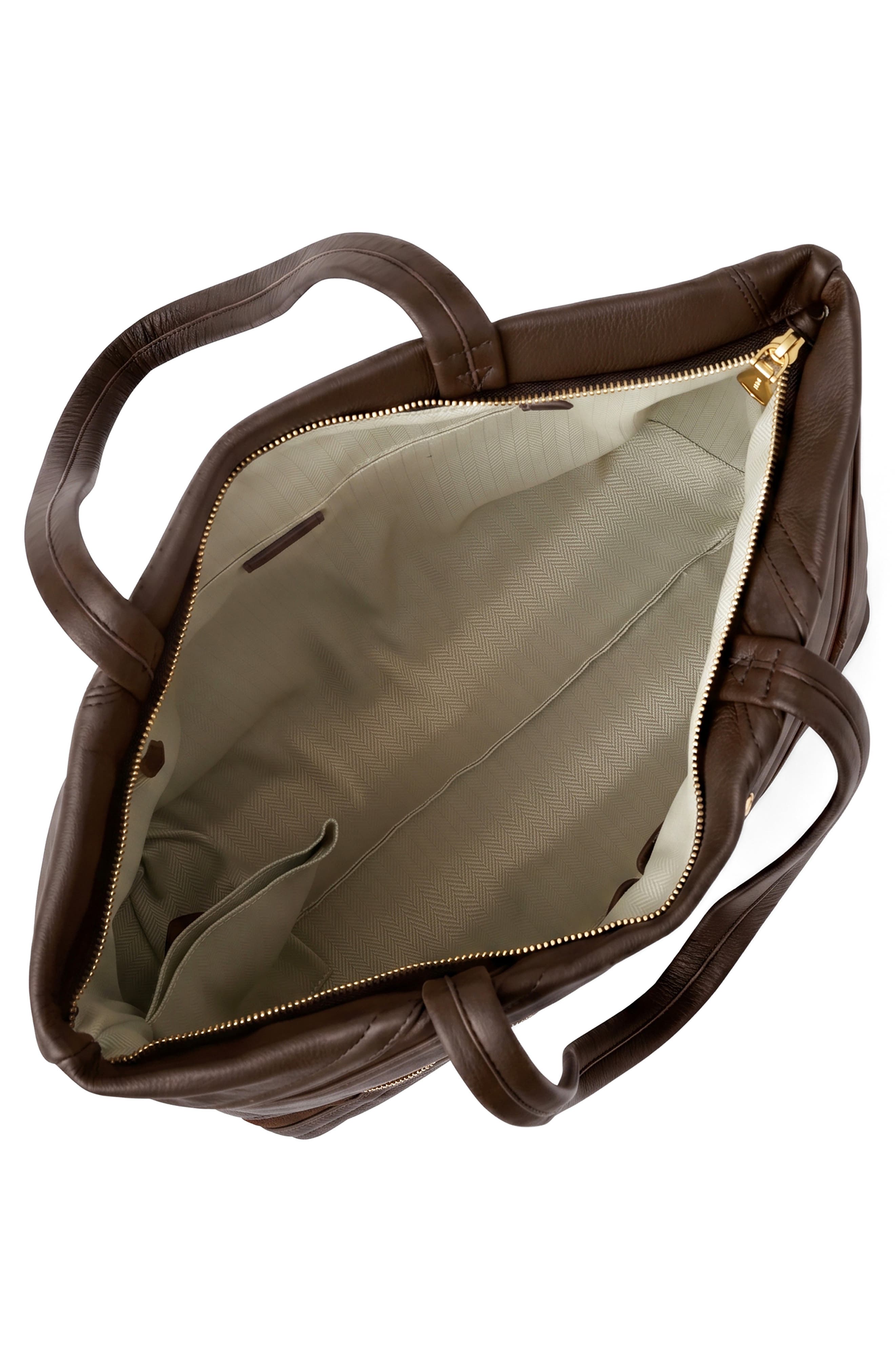Avenue Top Zip Leather Tote, Alternate, color, FUDGE