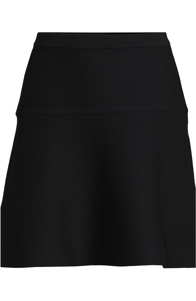 Lands' End Fine Gauge Cotton Sweater Above the Knee Circle Skirt, Alternate, color, Black
