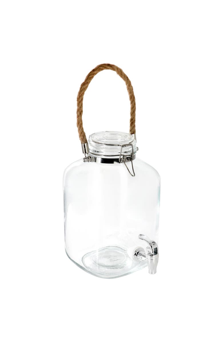 Gibson Home Ferris 1.3 Gallon Glass Beverage Dispenser with Rope Handle, Main, color, Clear