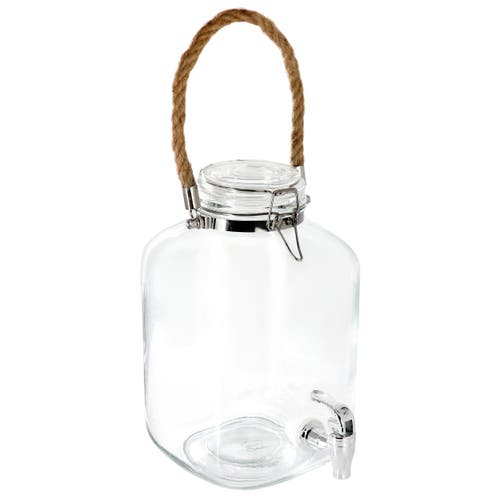Gibson Home Ferris 1.3 Gallon Glass Beverage Dispenser With Rope Handle In Transparent