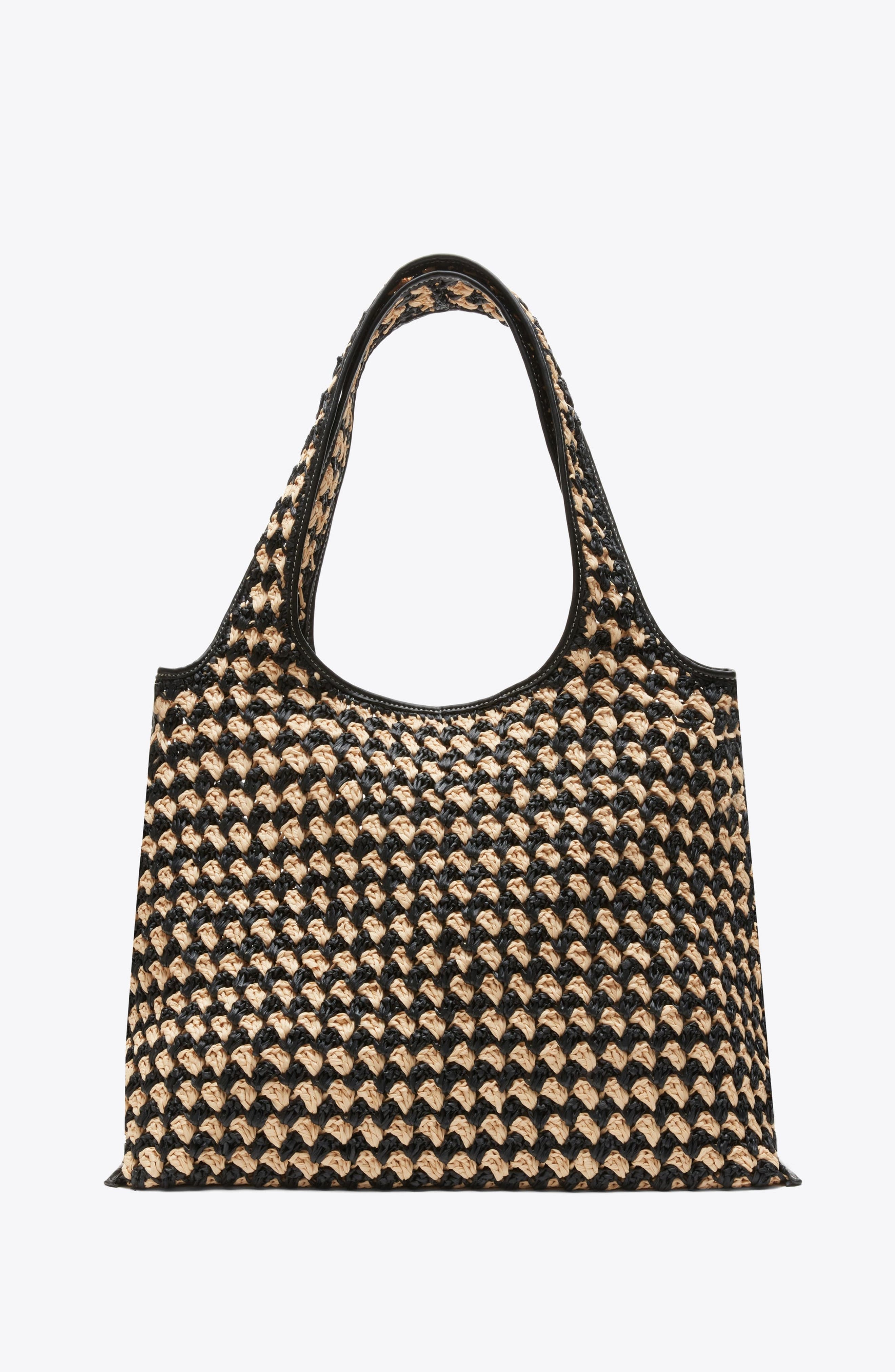 3.1 Phillip Lim Crochet Raffia Market Tote Bag, Alternate, color, Black-Buckwheat