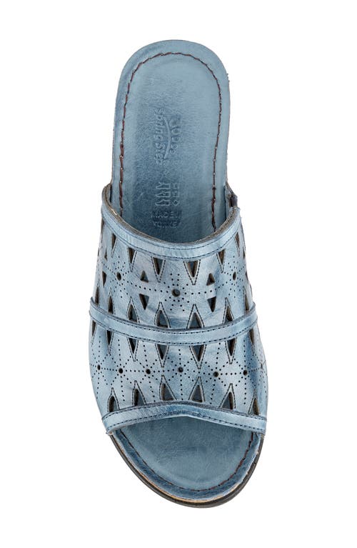 Spring Step Fusa Wedge Slide Sandal In Blue