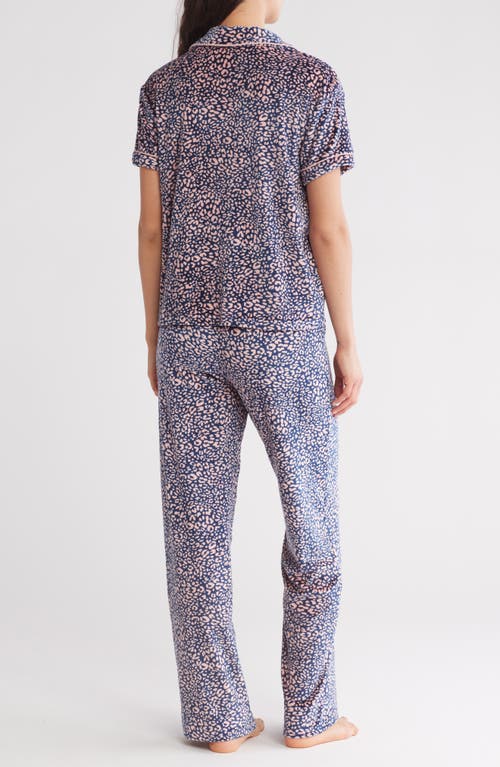 Tart Velvet Ginnie Long Pajamas In Blossom Graphic Leopard