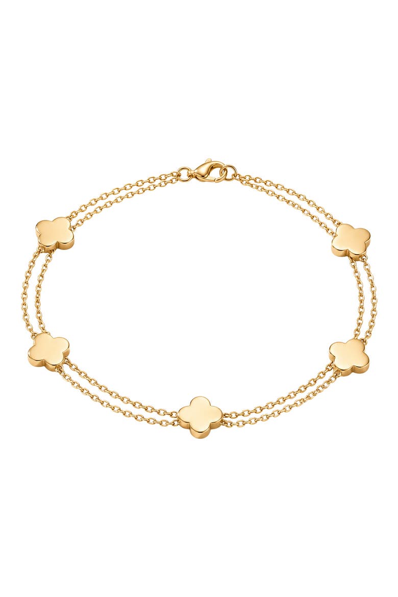 Clover Layered Anklet, Main, color, GOLD