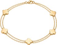 ARGENTO VIVO Clover Layered Anklet
