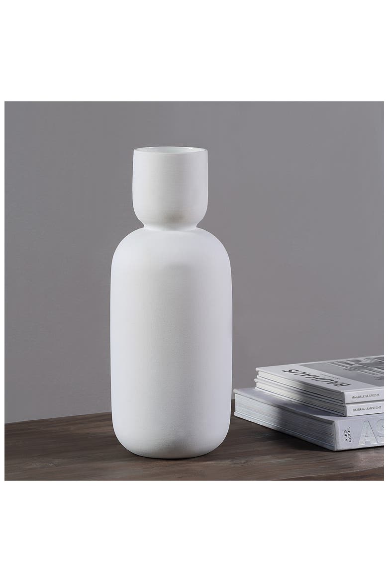 Glazed Ceramic Vase, Alternate, color, WHITE
