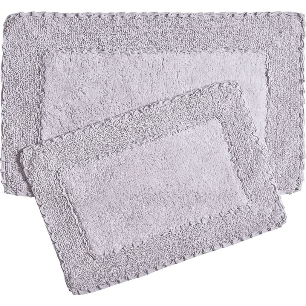 Laura Ashley Ruffle Cotton 2-piece Bath Mat Set