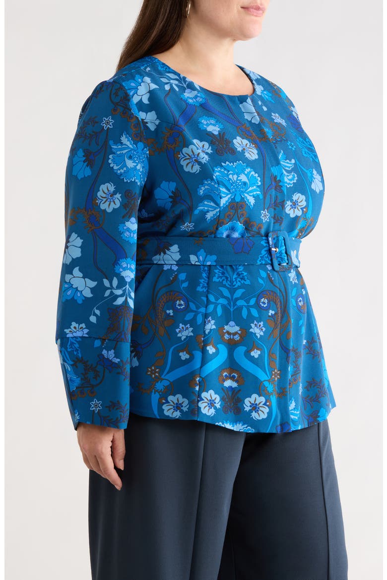Palmate Floral Lutie Jacket, Alternate, color, TEAL-BLUE