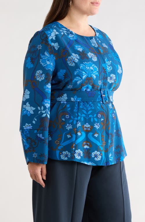 Sugarlips Palmate Floral Lutie Jacket In Blue
