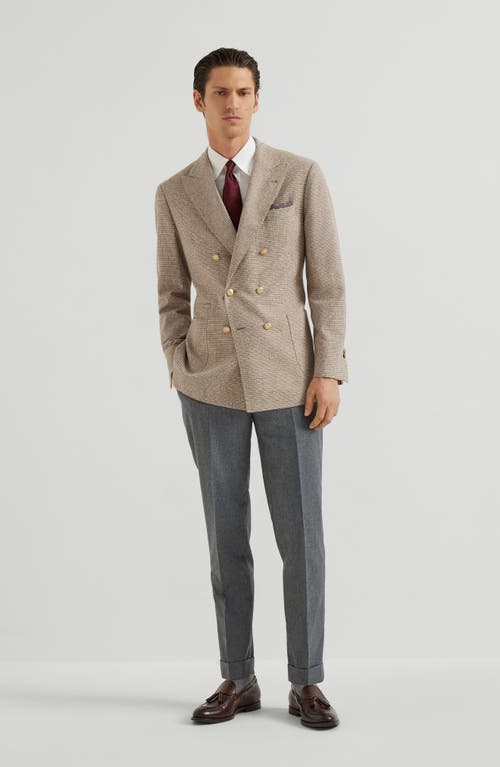 Brunello Cucinelli Pleated Tapered Trousers In Gray