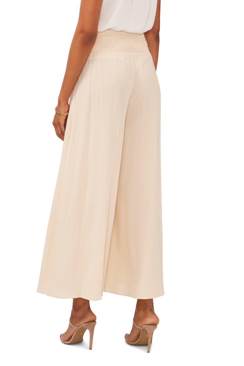 Smocked Crop Wide Leg Pants, Alternate, color, BIRCH