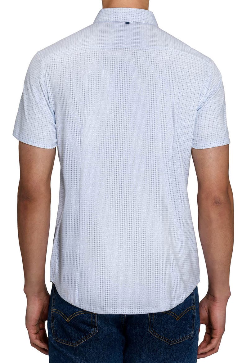 Circle Geo Reworked Short Sleeve Button-Down Shirt, Alternate, color, NAVY/ BLUE