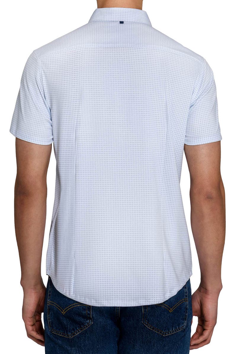 W.R.K Circle Geo Reworked Short Sleeve Button-Down Shirt, Alternate, color, Navy/ Blue