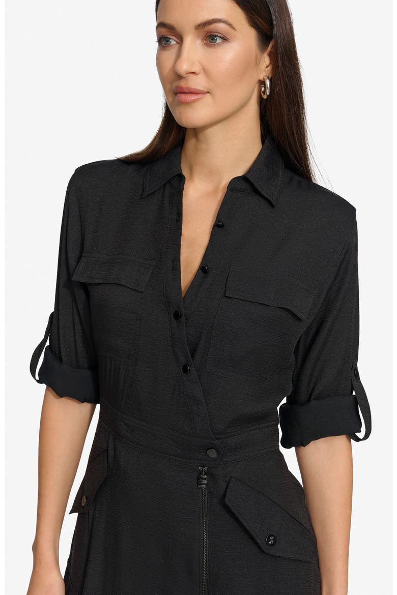 Cargo Midi Dress, Alternate, color, BLACK