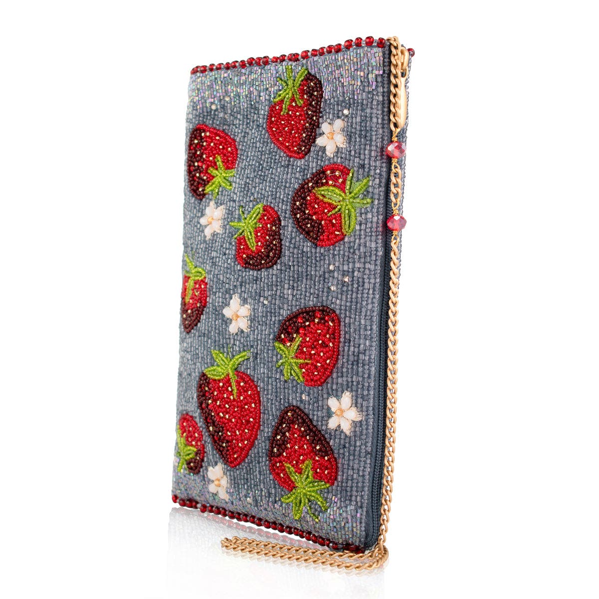 Mary Frances Accessories Strawberry Jam Crossbody Phone Bag, Alternate, color, Blue