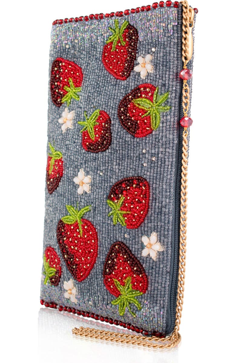Mary Frances Accessories Strawberry Jam Crossbody Phone Bag, Alternate, color, Blue