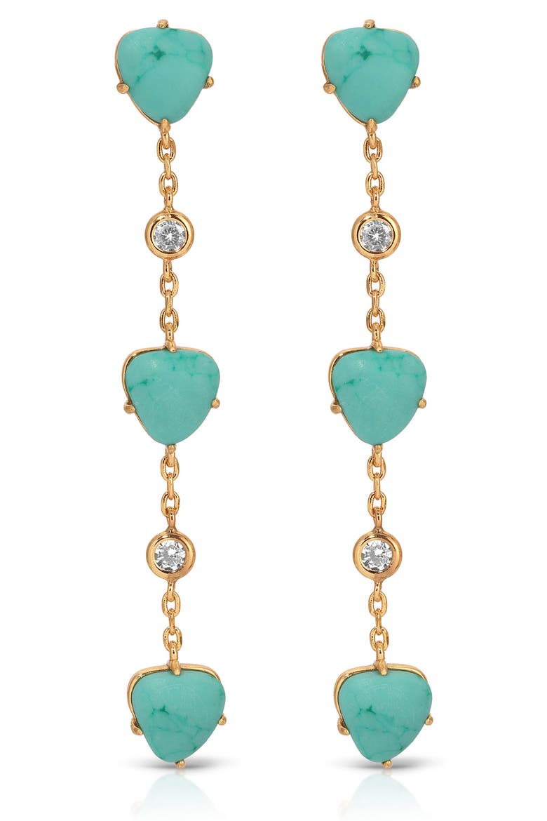 Reconstituted Turquoise Drop Earrings, Alternate, color, TURQUOISE