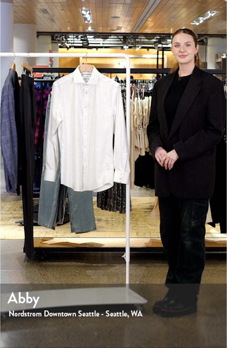 Slim Fit Non-Iron Grid Dress Shirt, sales video thumbnail