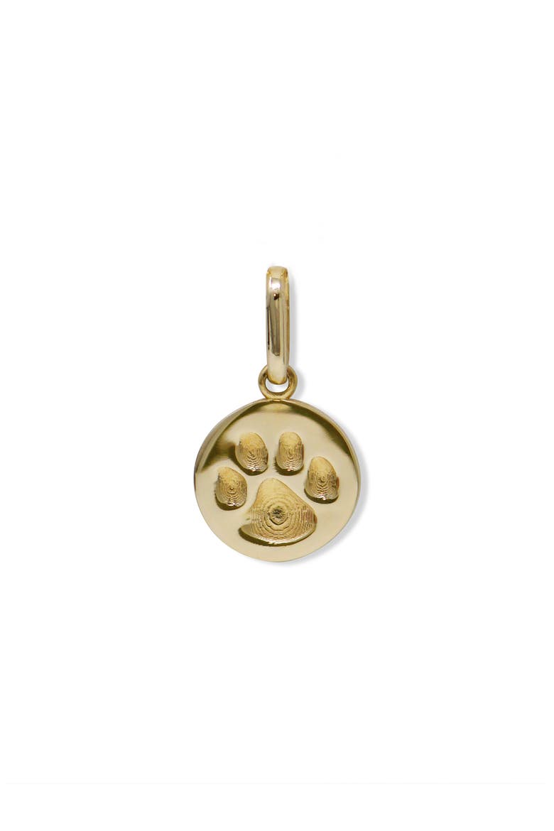 Love Letter Paw Pendant, Main, color, YELLOW GOLD