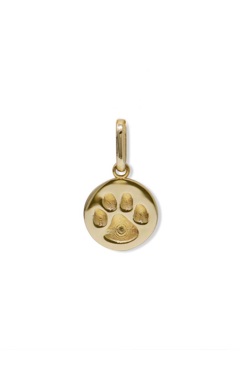 Anzie Love Letter Paw Pendant, Main, color, Yellow Gold