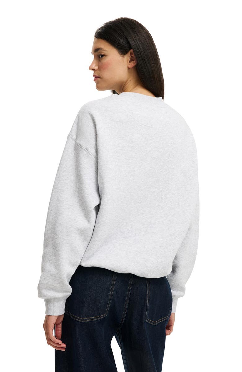Cotton On Women's Oversized Fleece Sweatshirt, Alternate, color, Soft Grey Marle