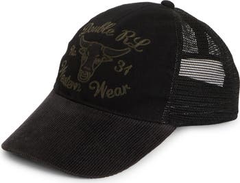 J*e様 RRL Embroidered Denim Trucker Cap Double RL Embroidered Denim & Corduroy Trucker Hat | Nordstrom