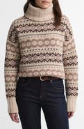 Barbour Helen Fair Isle Wool Blend Turtleneck Tunic Sweater