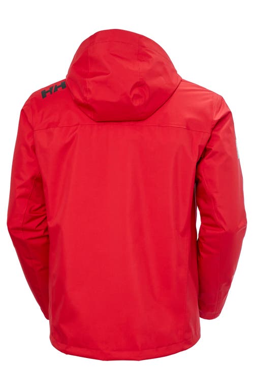 Helly Hansen Hooded Crew 2.0 Waterproof Midlayer Sailing Jacket In 162 Red