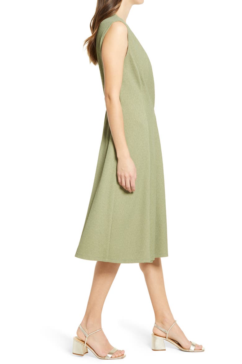 Draped Sleeveless Dress, Alternate, color, PESTO