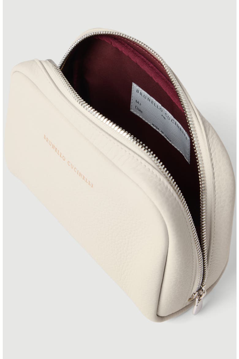 Fine grain calfskin slim beauty case, Alternate, color, Chalk