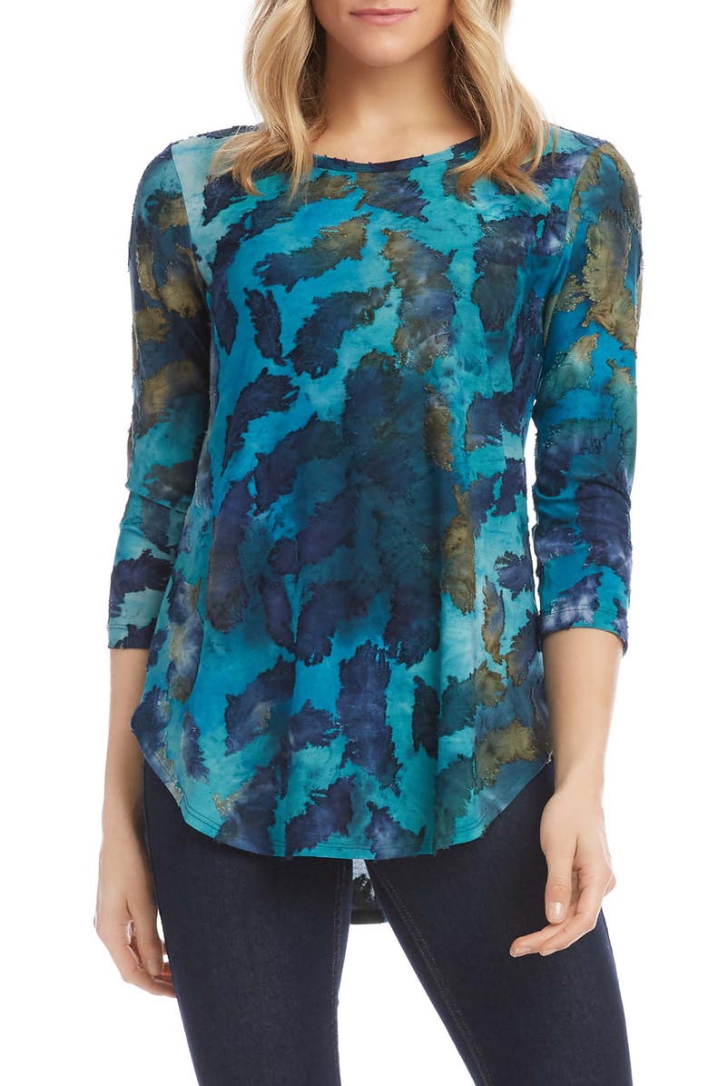 Karen Kane Tie Dye Shirttail Top, Main, color,