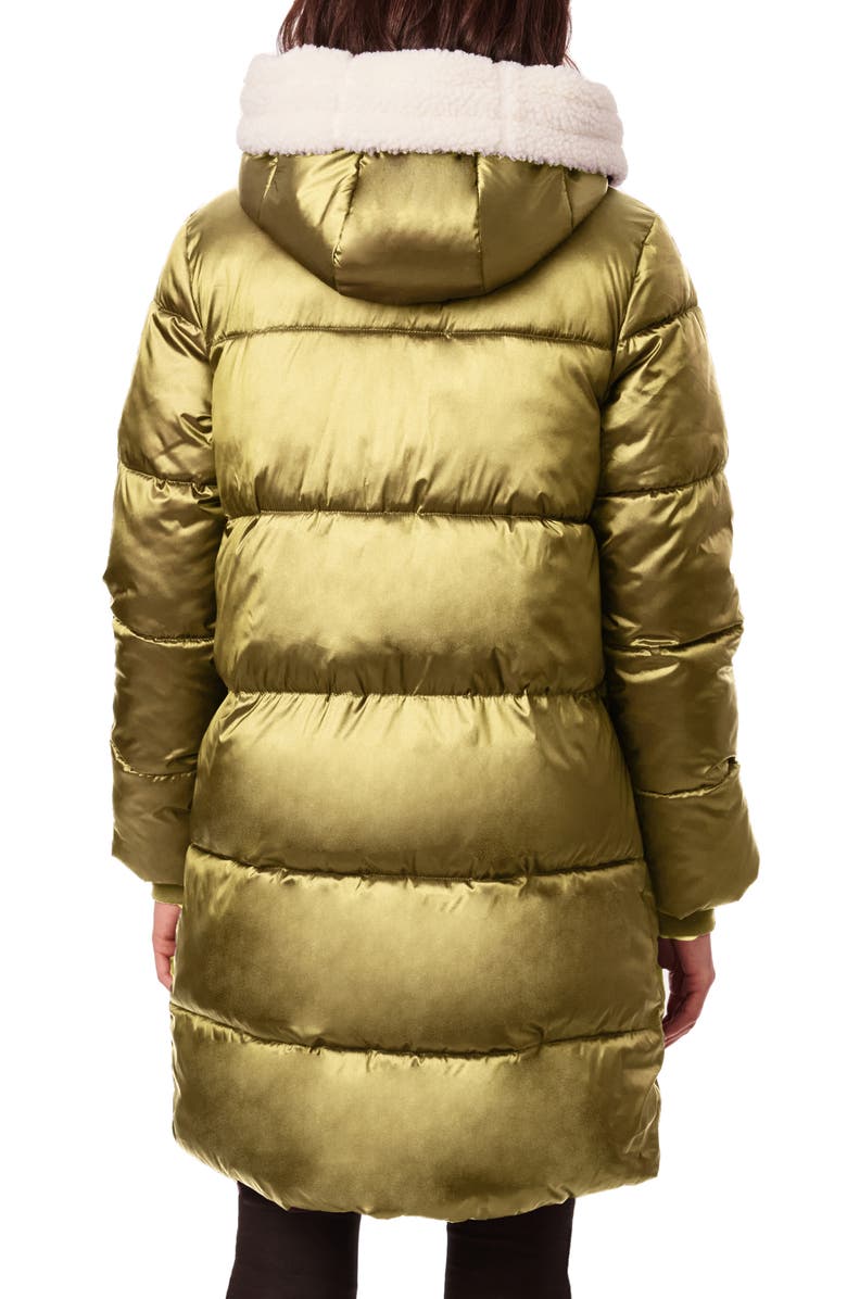 Bernardo Faux Fur Lined Water Resistant Puffer Jacket, Alternate, color, Goldn Moss