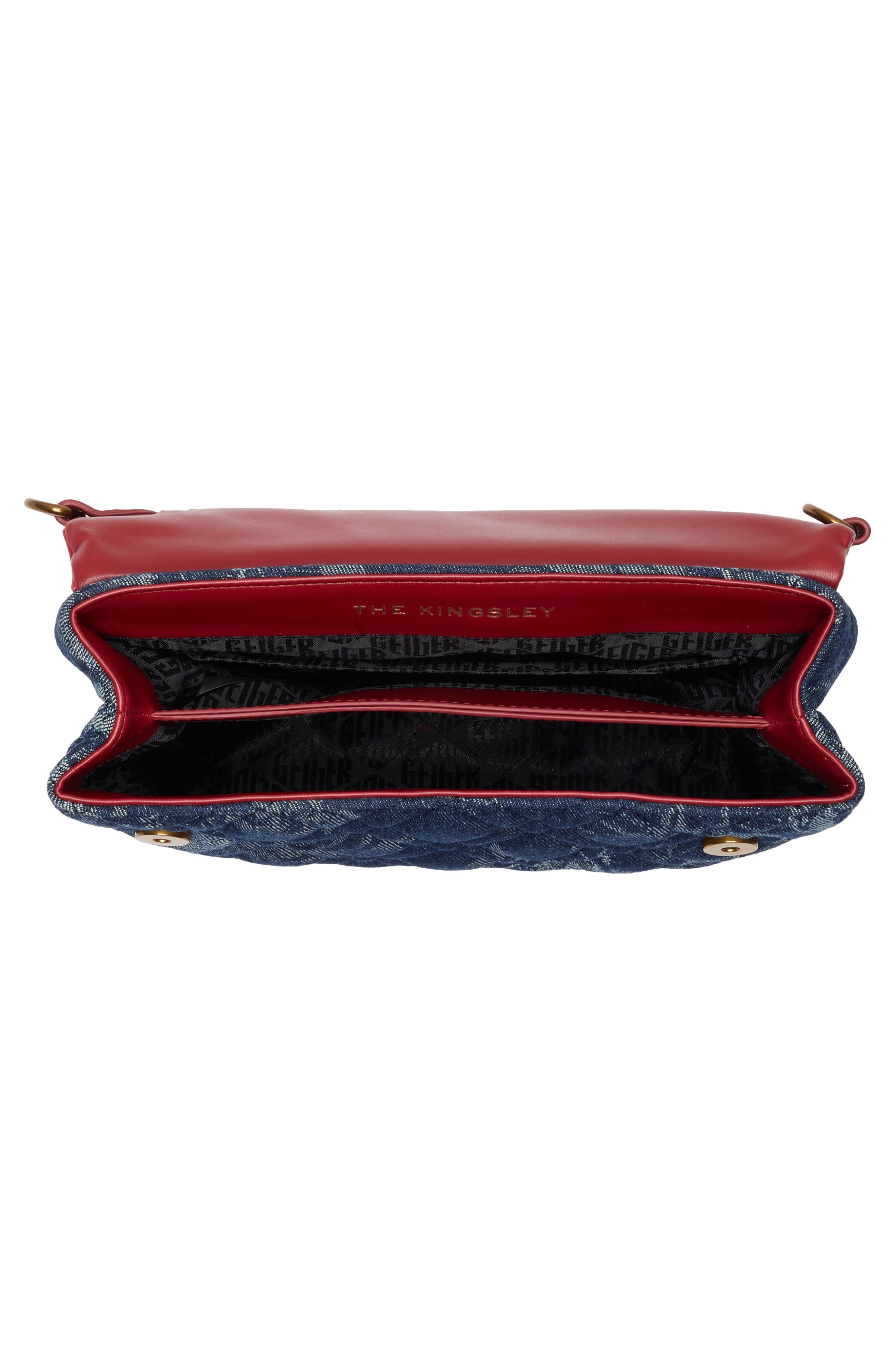 Kingsley Mixed Media Shoulder Bag, Alternate, color, OPEN RED