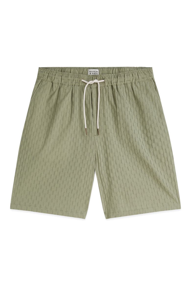 Drawstring Seersucker Shorts, Alternate, color, OIL GREEN
