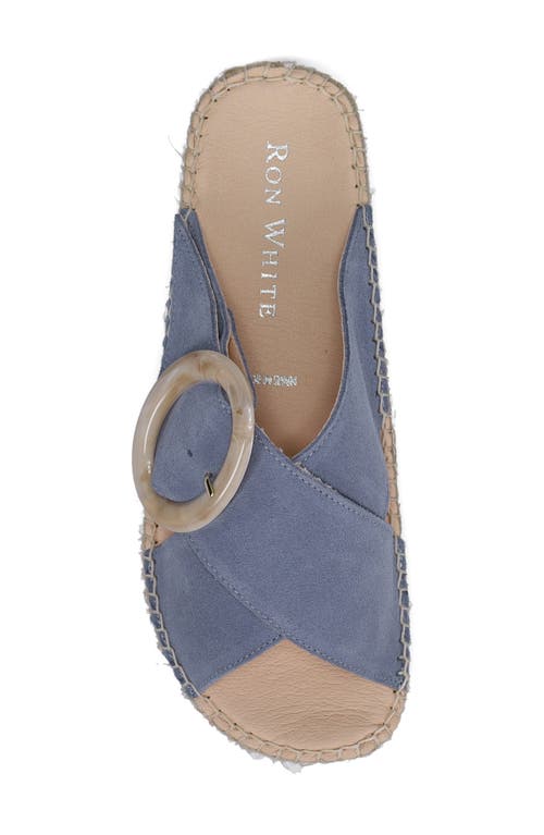 Ron White Erin Espadrille Platform Wedge Slide Sandal In Denim